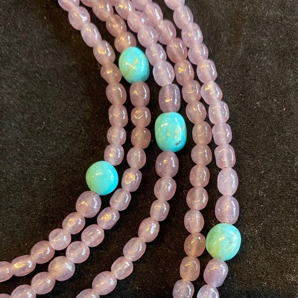 Jay King Desert Rose Amethyst and Turquoise 60 inch Necklace(131) - Picture 2 of 4